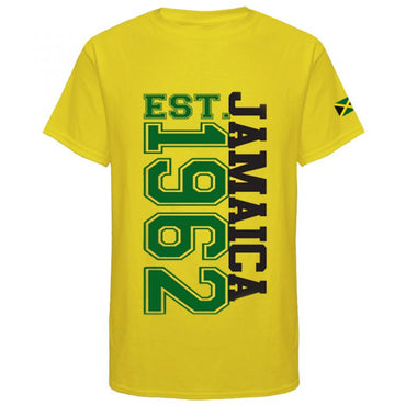  Men’s ‘Jamaica 1962’ Printed Cotton T-shirt yellow